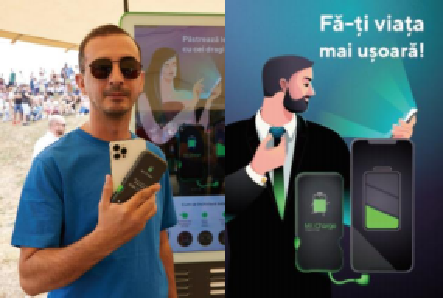 用户在共享充电机柜前取用充电宝